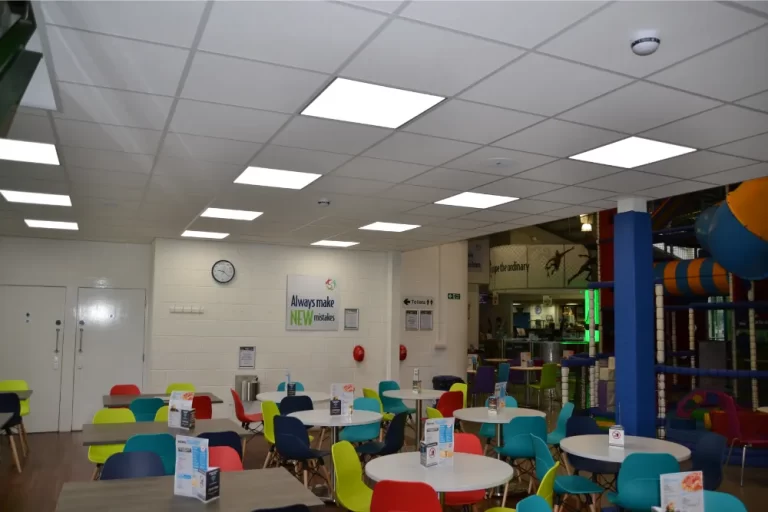 Out of Bounds - restaurant area with tables and chairs