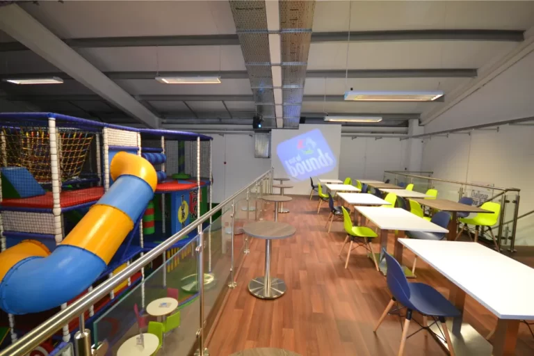 Out of Bounds - top of restaurant area with glass railing