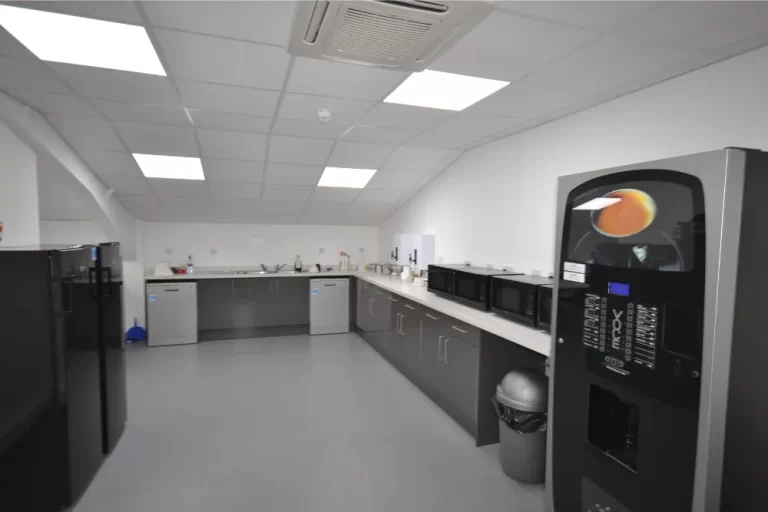 Global Technologies Racing | Break room with kitchen area