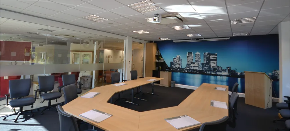 Nursing Hygiene | Modern office space with wooden furniture.