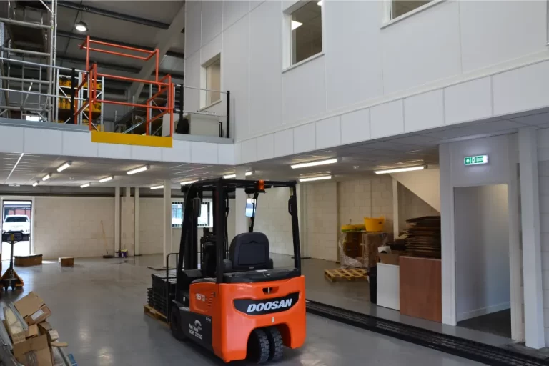 Parkers Building Supplies | Mezzanine office.