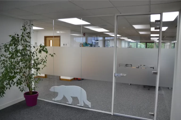Polar Audio | Glass partition office.