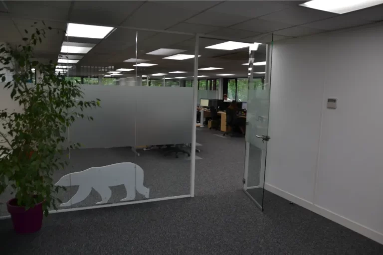 Polar Audio | Glass partition office.