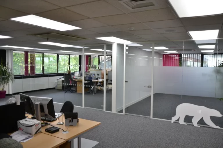 Polar Audio | Glass partition office.