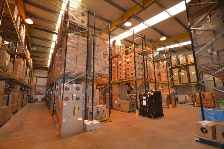 Polar Audio | Warehouse space with racking storage.
