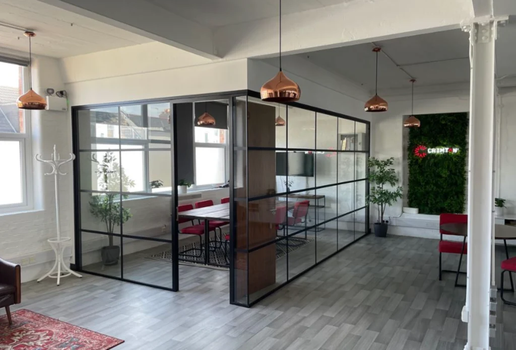 Office interior design | Modern office space with glazed partitions.