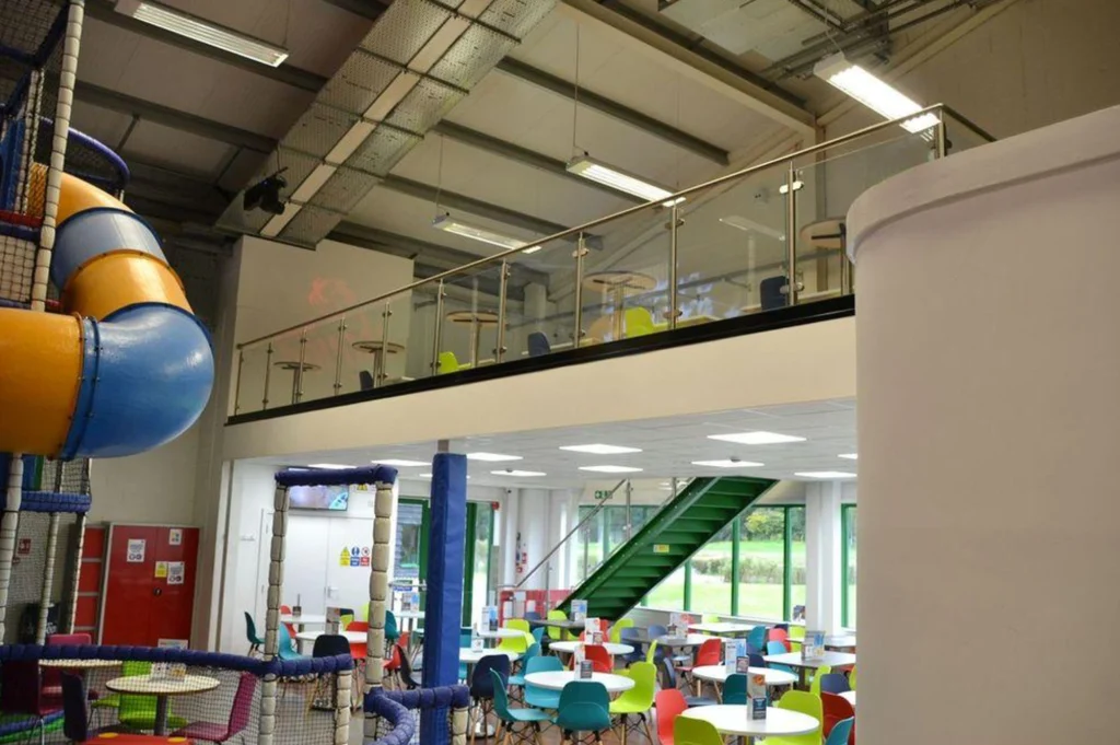 mezzanine floor installation | Mezzanine floor level in a play area.