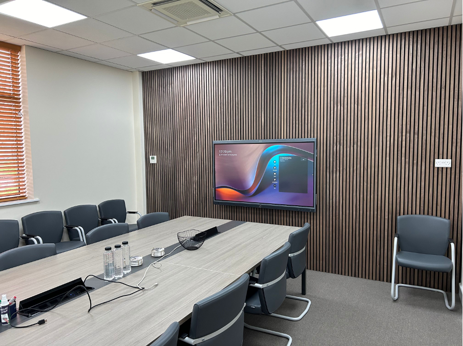 Acoustic panelling in new meeting room