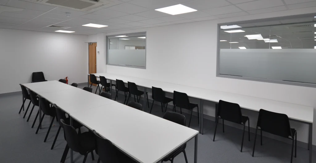 office partitioning company installing solid stud walls