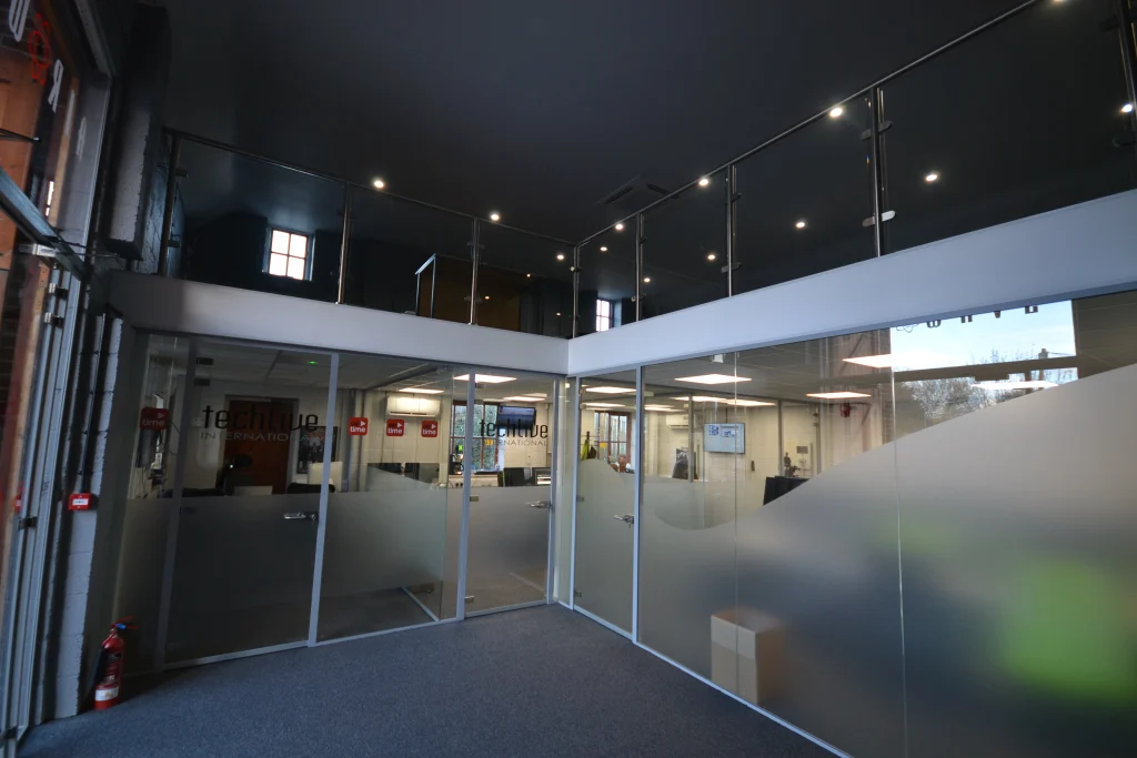examples of necessary mezzanine floor safety in an office space in Sussex