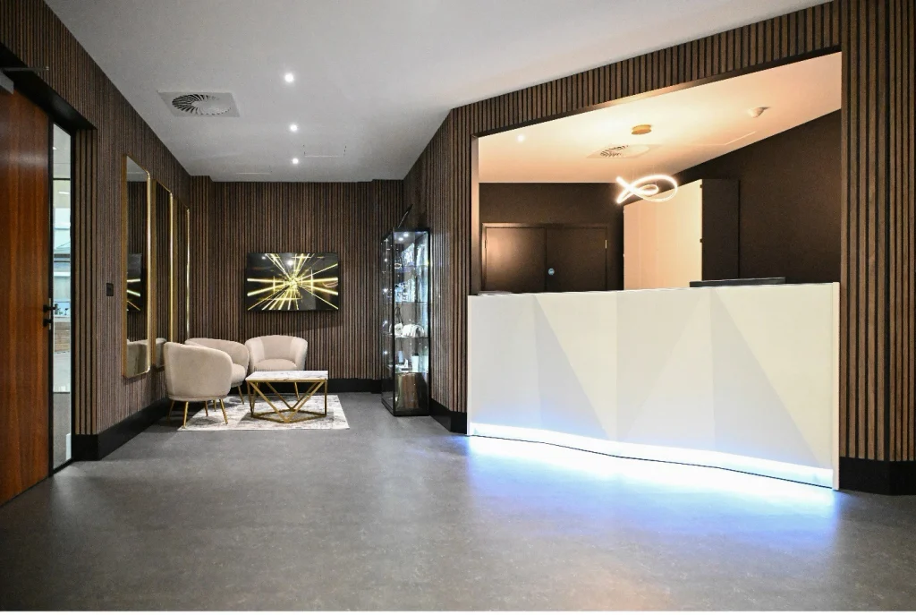 office fit-out company reception in sussex and surrey