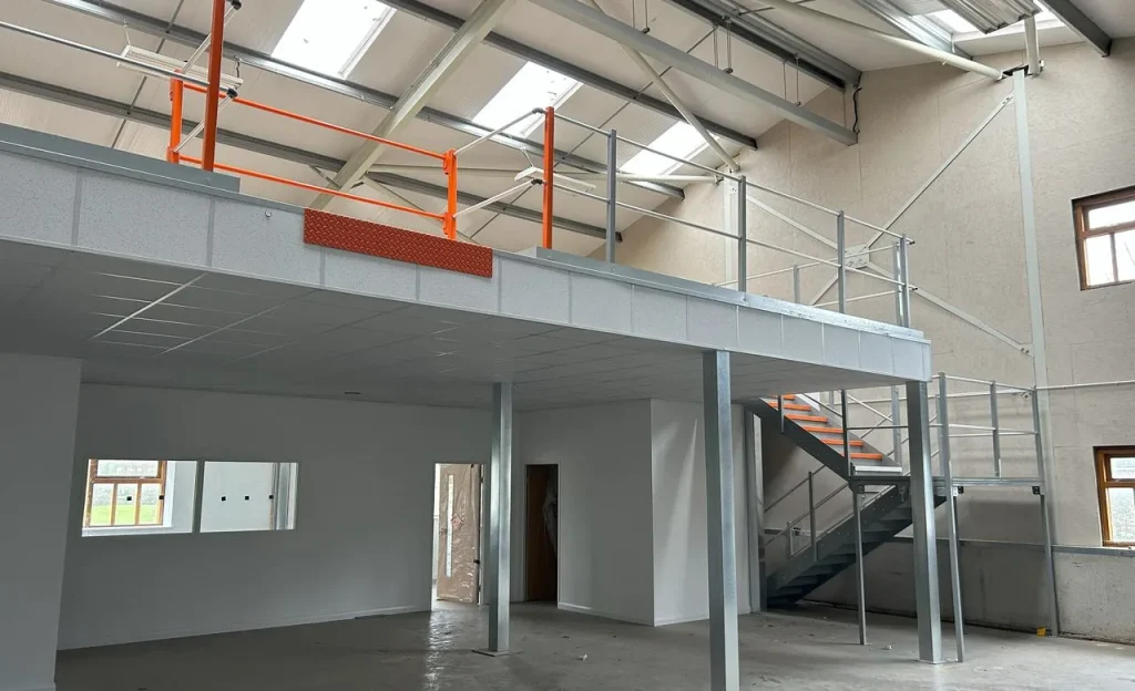mezzanine floor safety and pallet gate in surrey warehouse